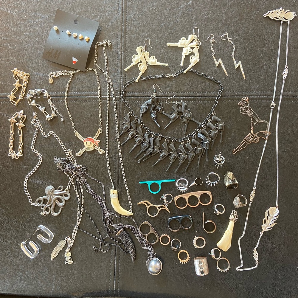 40-Piece Punk Jewelry Lot! Paul Frank Urban H&M